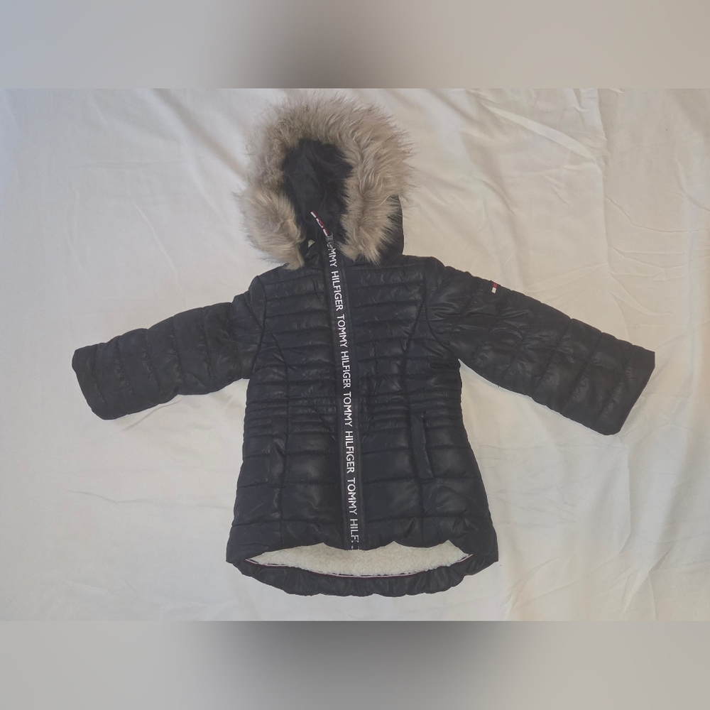 Tommy Hilfiger Kids Puffer Jacket with Faux Fur Hood
